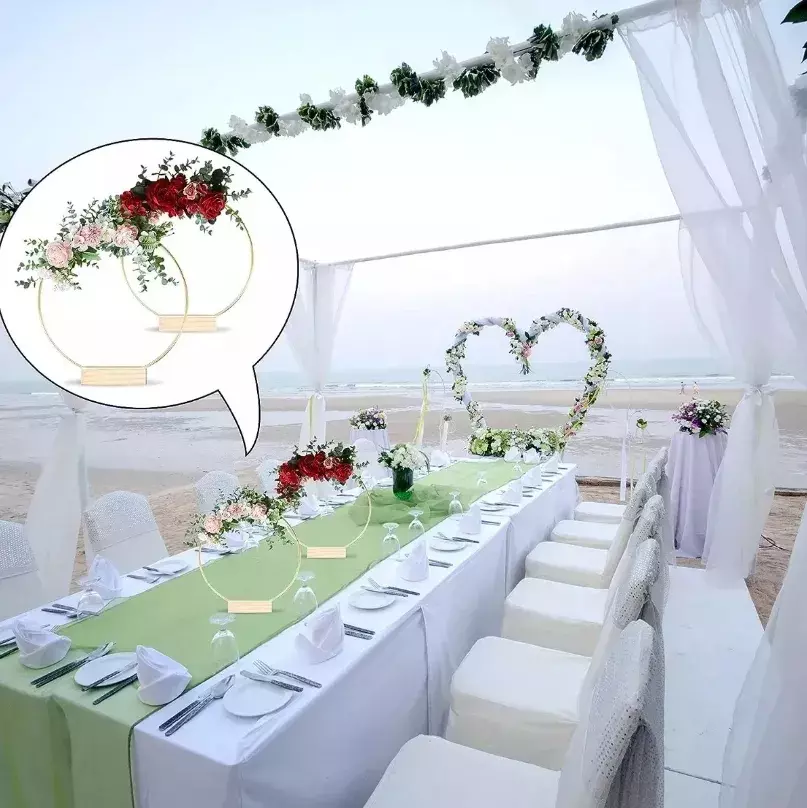 Aros Decorativos Metálicos con Base de Madera 25 cm Pack de 12-6