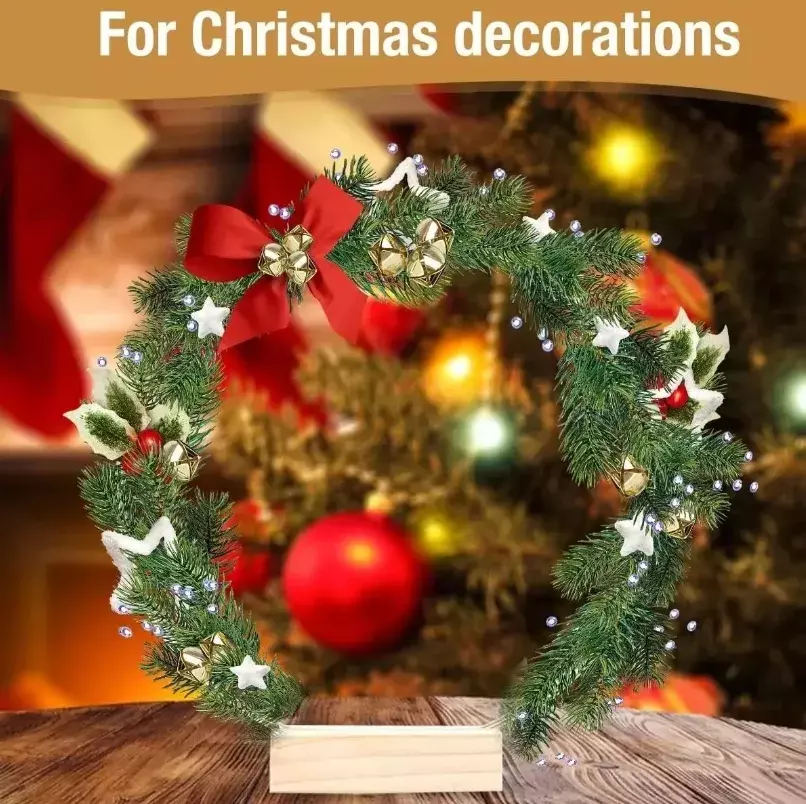 Aros Decorativos Metálicos con Base de Madera 25 cm Pack de 12-7