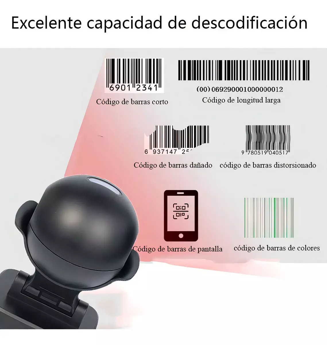 Escáner de Código de Barras 2D de Escritorio con Conexión USB Plug and Play-2