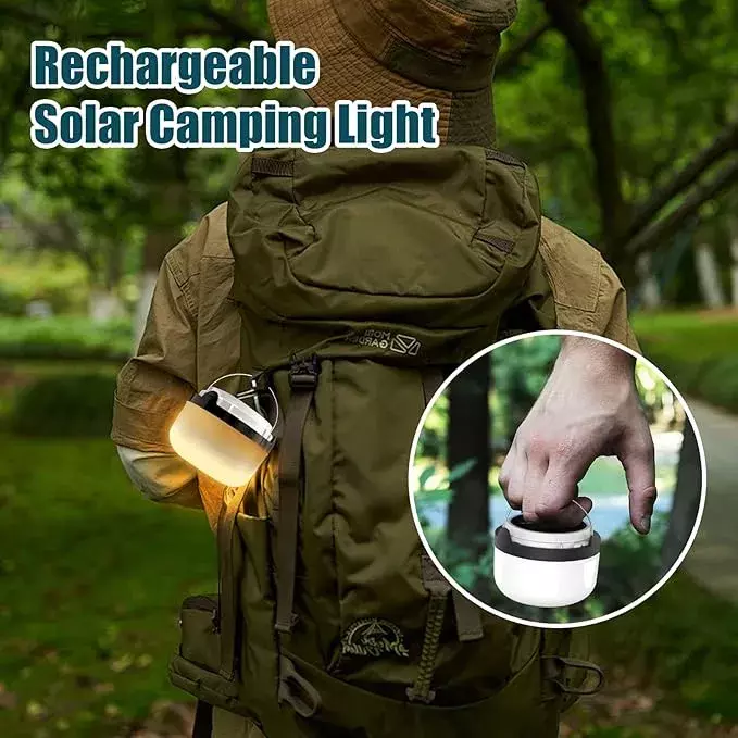 Lámpara Portátil Recargable Solar 30W LED Plegable Camping-4