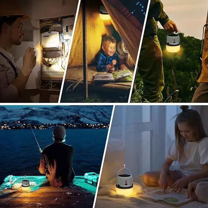 Lámpara Portátil Recargable Solar 30W LED Plegable Camping-5