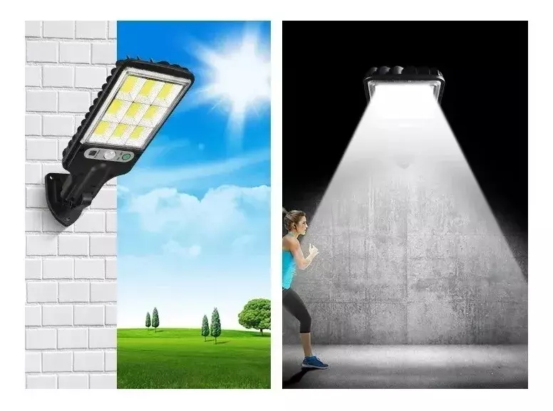 Lámpara Solar LED Sensor Movimiento 120W Impermeable Ajustable Exterior-4