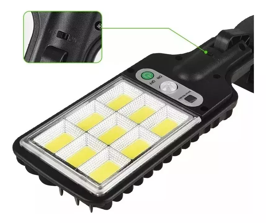 Lámpara Solar LED Sensor Movimiento 120W Impermeable Ajustable Exterior-5