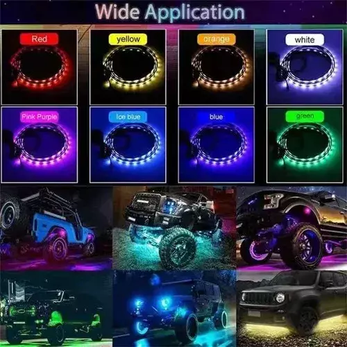 Luces LED Bajo Coche RGB Impermeables Control Remoto Tipo Tira-4