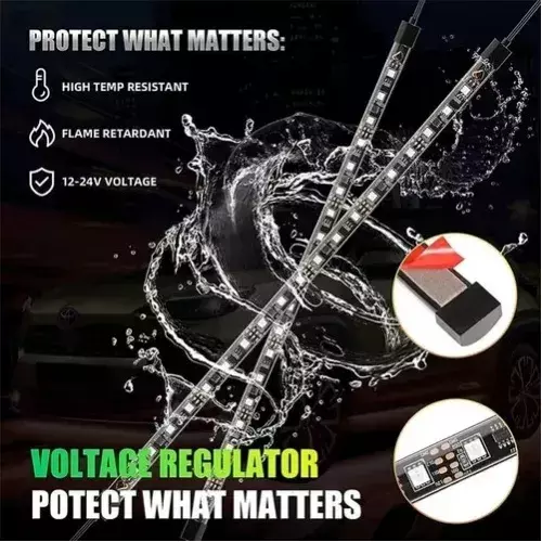 Luces LED Bajo Coche RGB Impermeables Control Remoto Tipo Tira-6