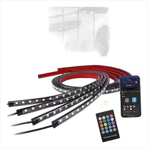 Luces LED Bajo Coche RGB Impermeables Control Remoto Tipo Tira-7