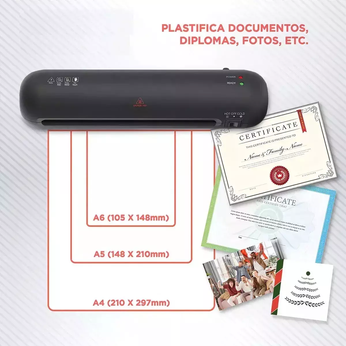Laminadora 6 en 1 A4 ABS Frío y Caliente-2