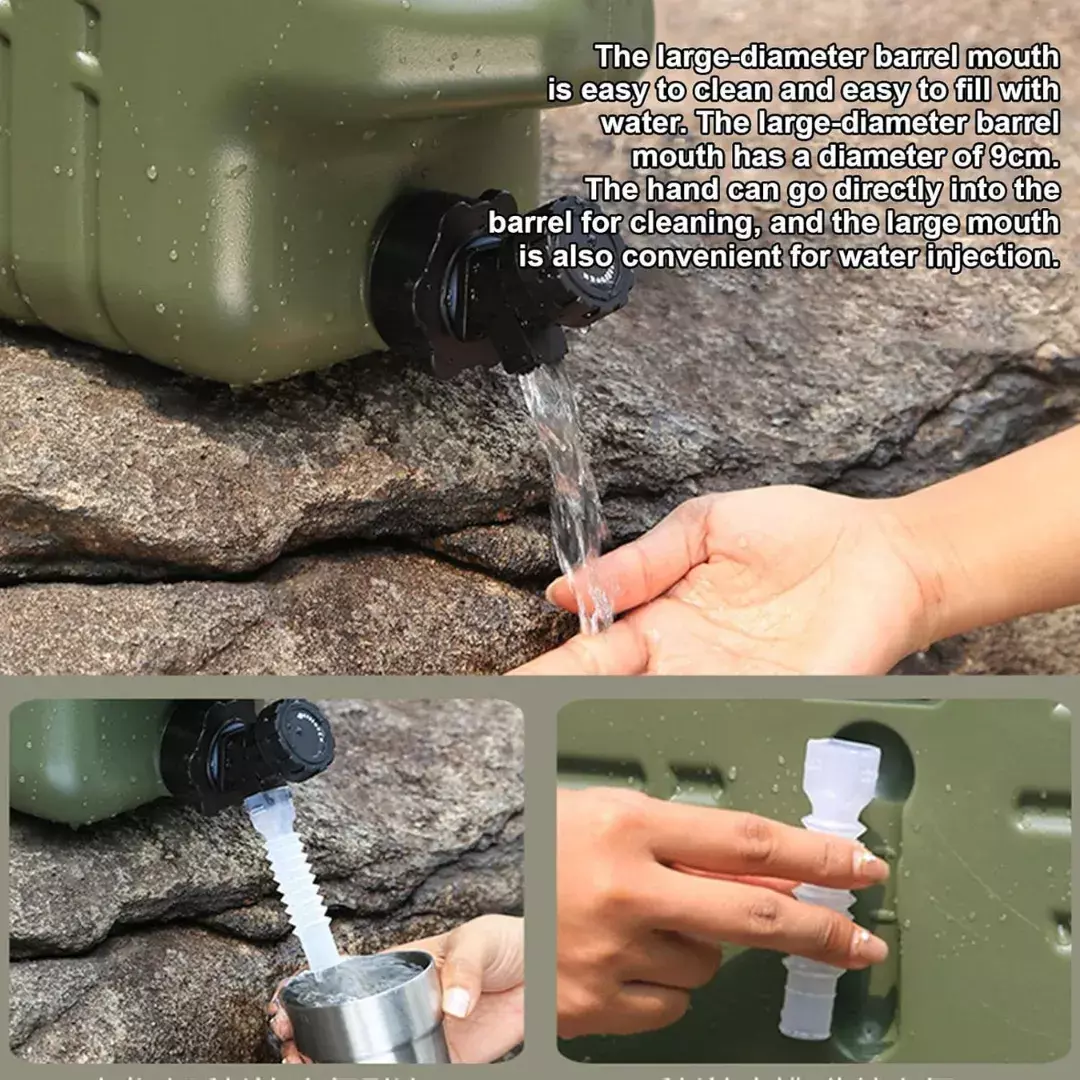 Bidón Para Agua Portátil 25L Material PE Grado Alimenticio Con Grifo Verde-6