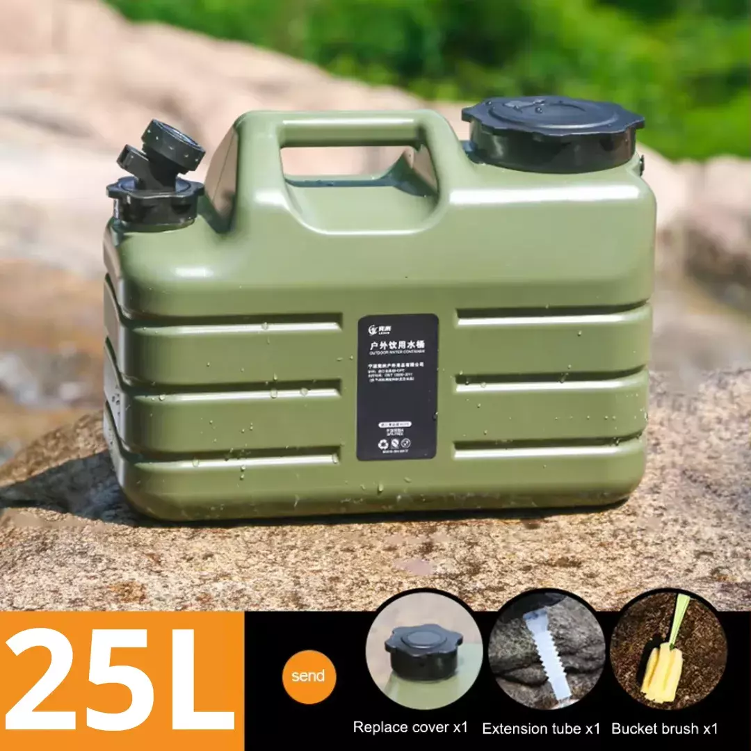 Bidón Para Agua Portátil 25L Material PE Grado Alimenticio Con Grifo Verde-8