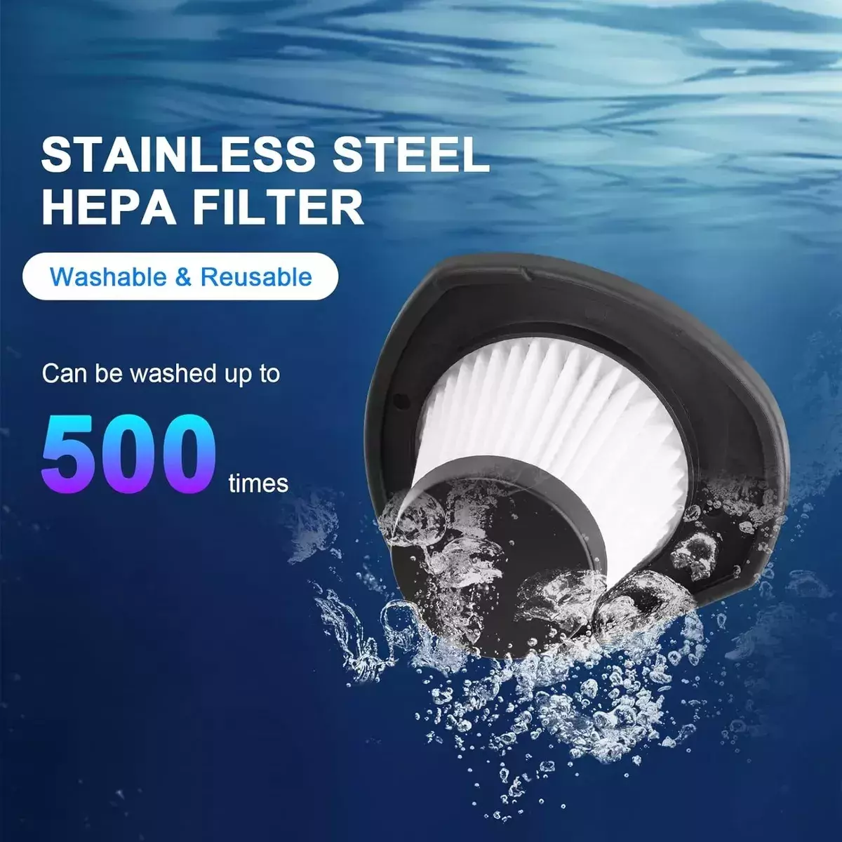 Aspiradora de Mano Portátil 4500PA Filtro HEPA Lavable Recargable 2200mAh-6