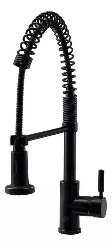 Grifo de Cocina Flexible Acero Inoxidable Negro Mate Ajustable-0