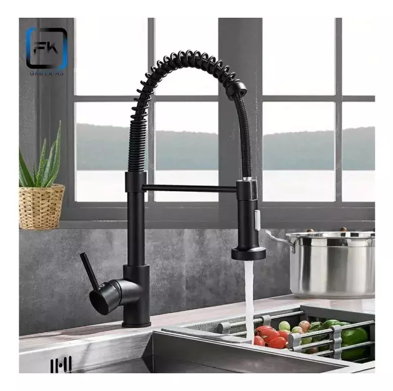 Grifo de Cocina Flexible Acero Inoxidable Negro Mate Ajustable-4