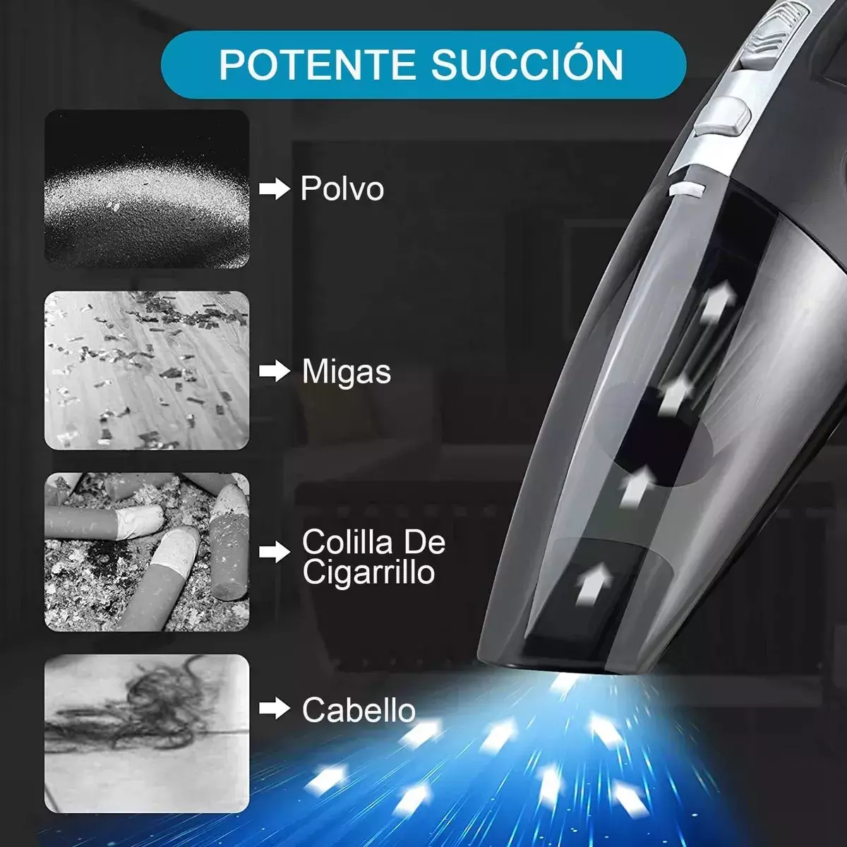 Aspiradora de Mano Portátil 4500PA Fuerte Succión HEPA Lavable-5