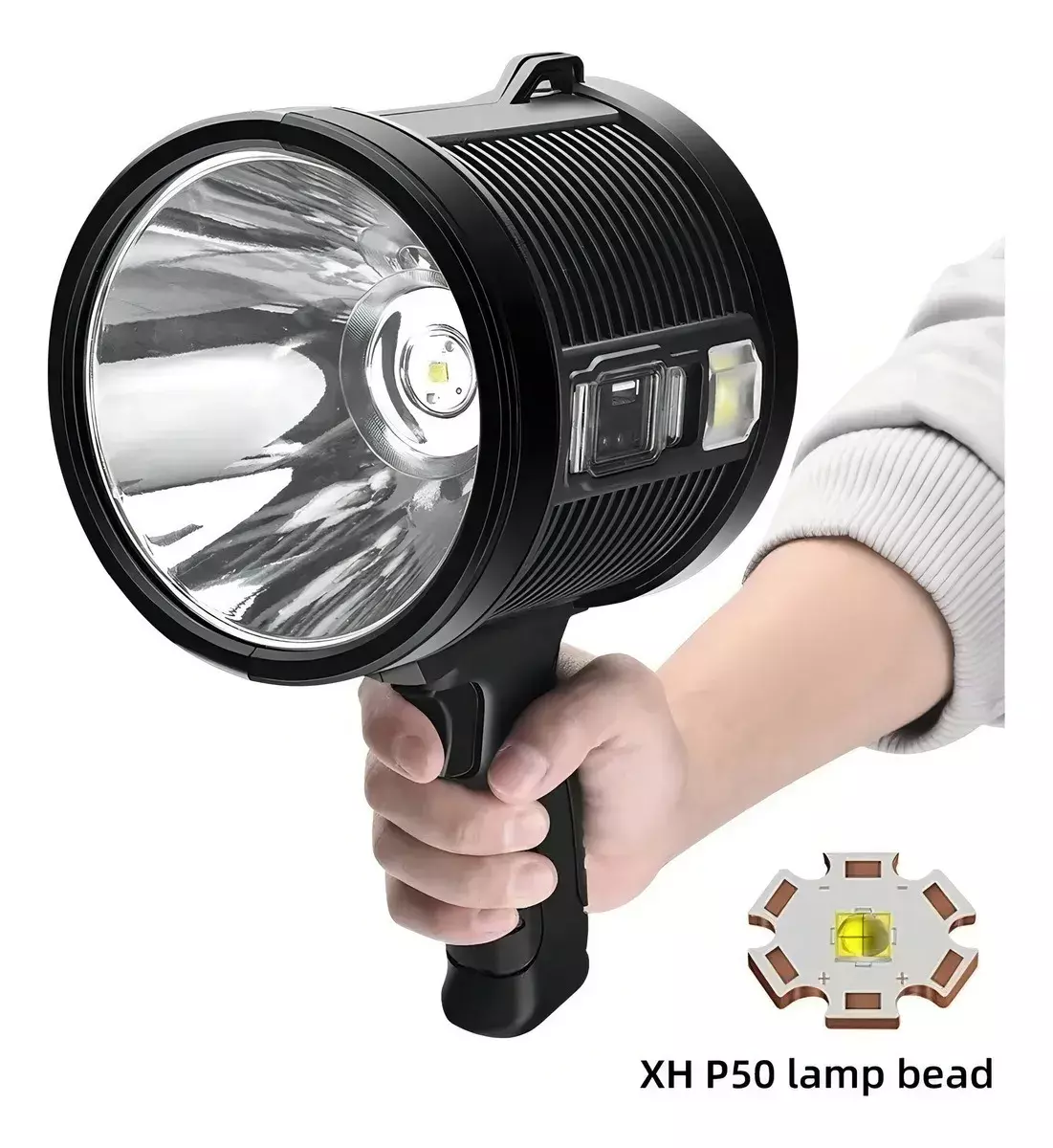 Linterna LED Recargable IPX6 Impermeable USB y Solar Tricolor Ajustable-2