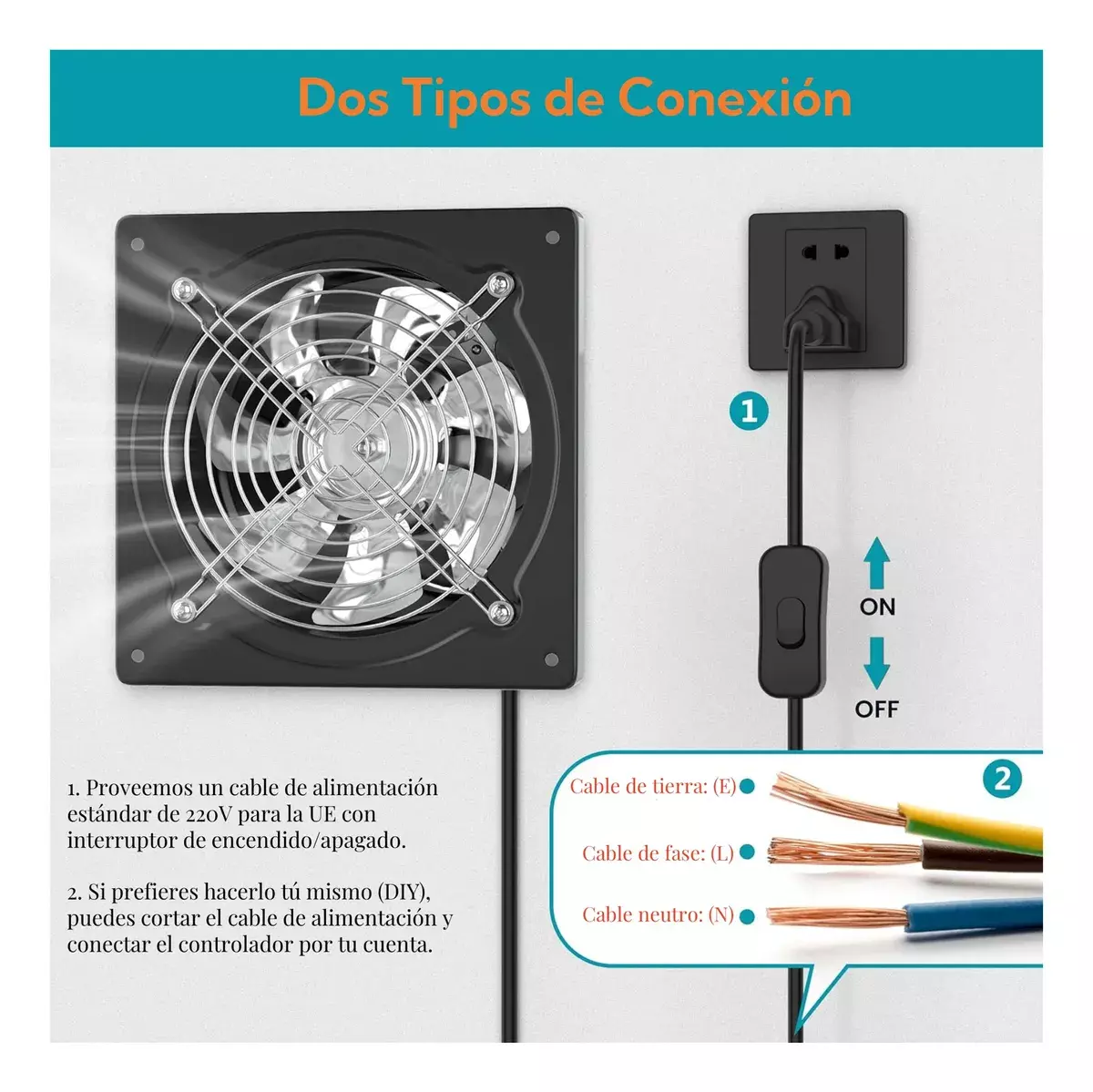 Ventilador Extractor de Cocina Acero Inoxidable 12 Pulgadas 120W-3