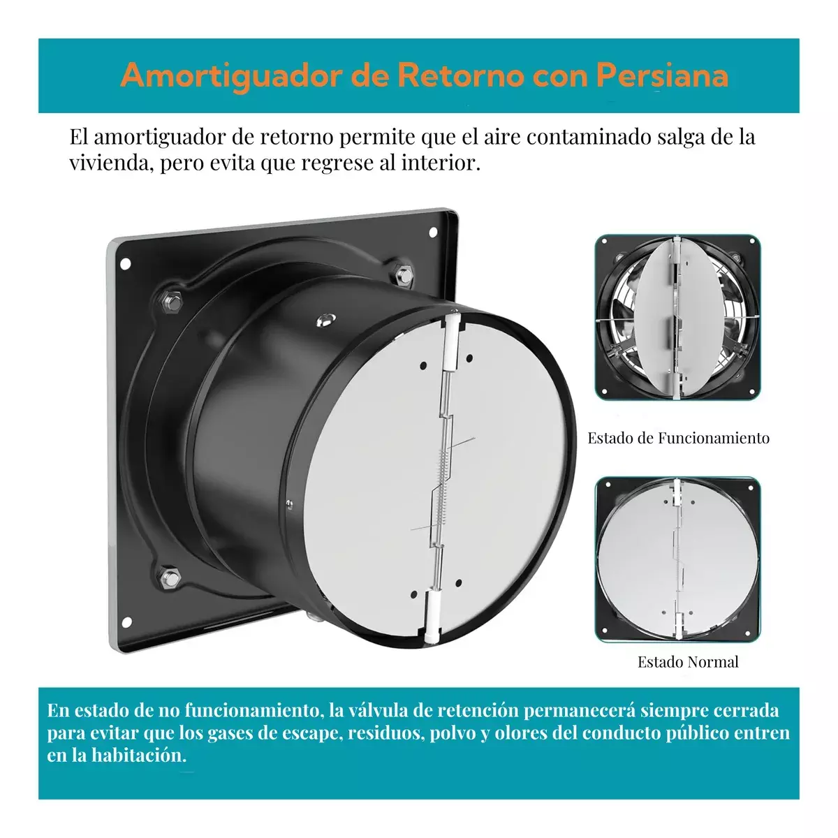 Ventilador Extractor de Cocina Acero Inoxidable 12 Pulgadas 120W-4