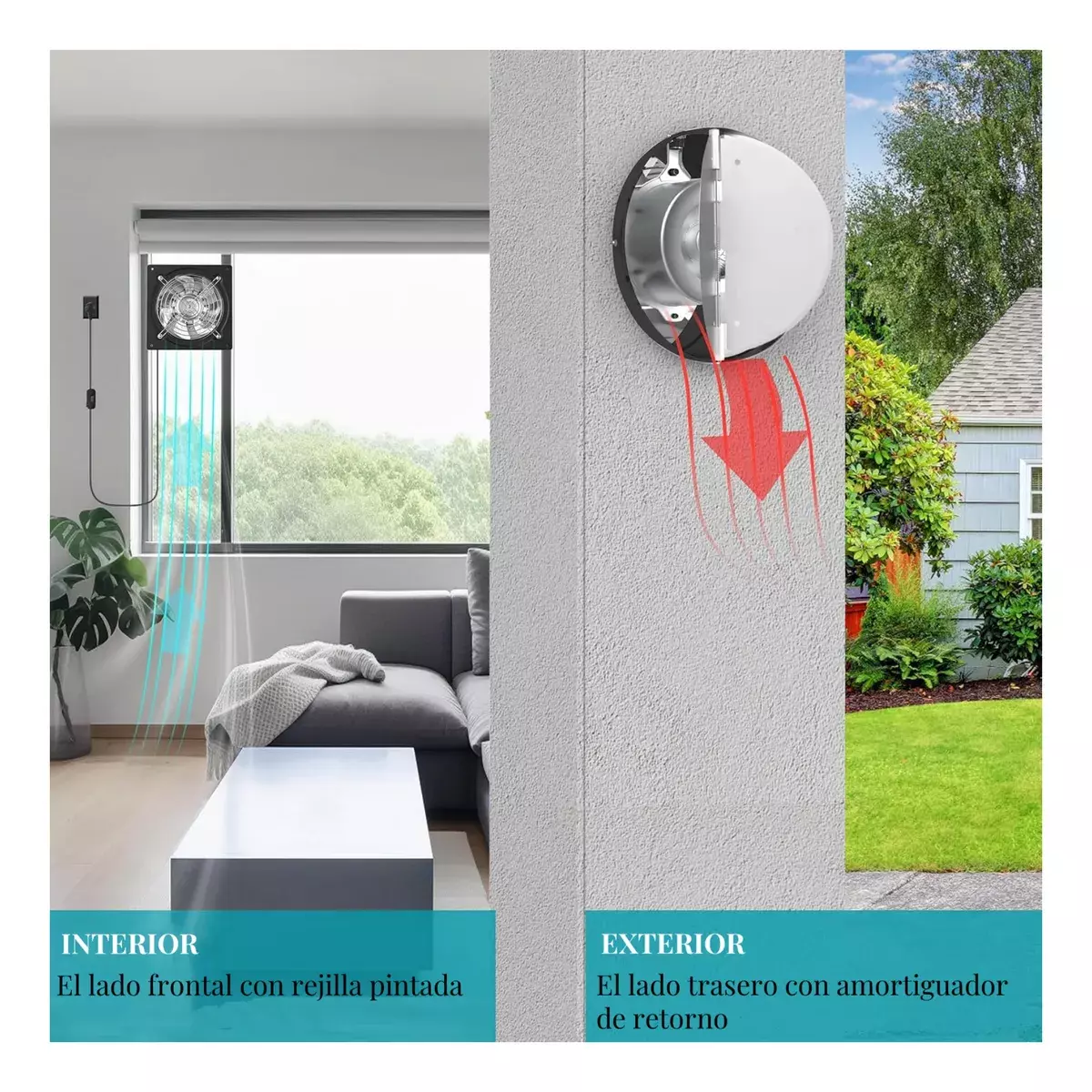 Ventilador Extractor de Cocina Acero Inoxidable 12 Pulgadas 120W-5