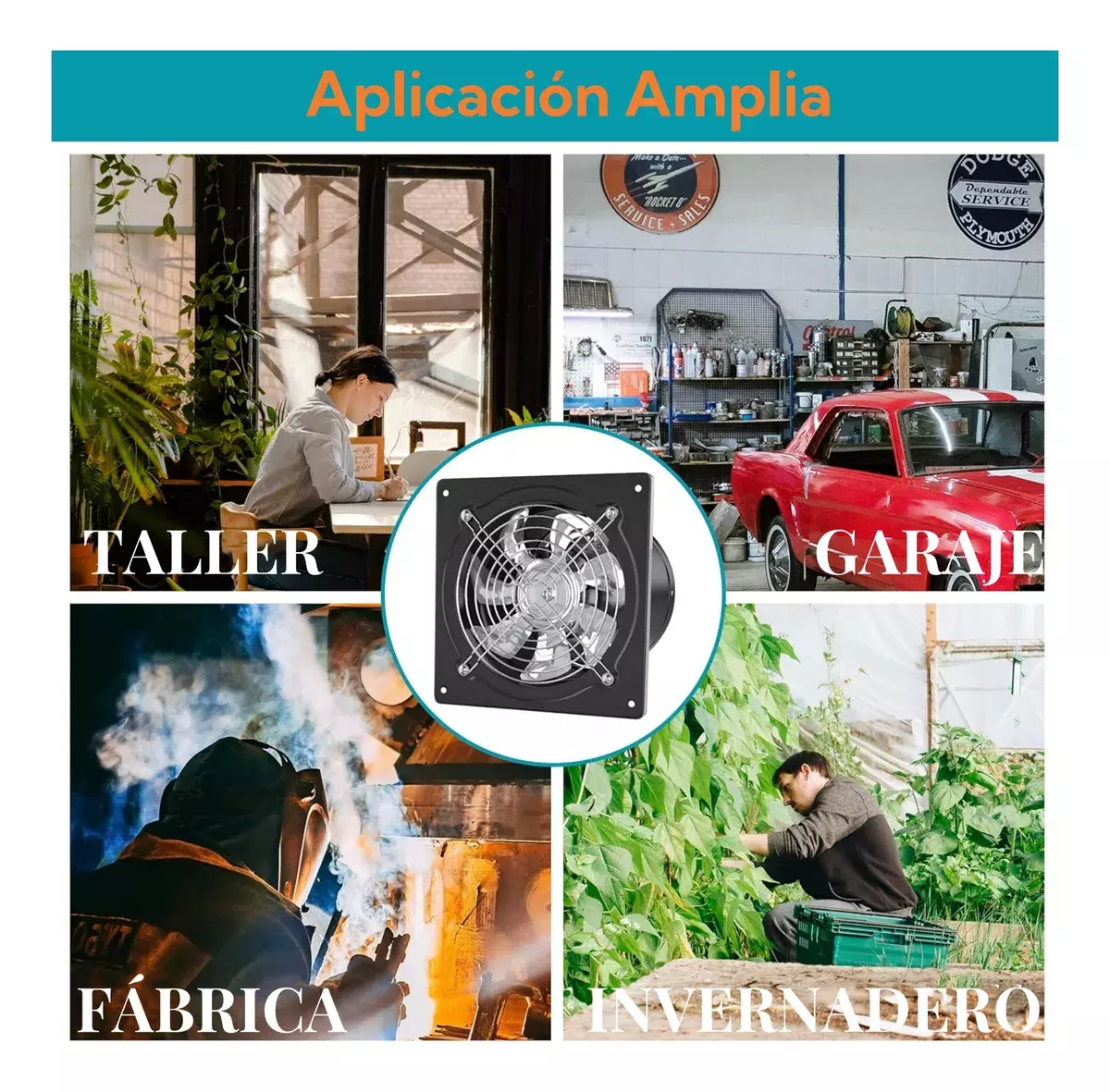 Ventilador Extractor de Cocina Acero Inoxidable 12 Pulgadas 120W-7
