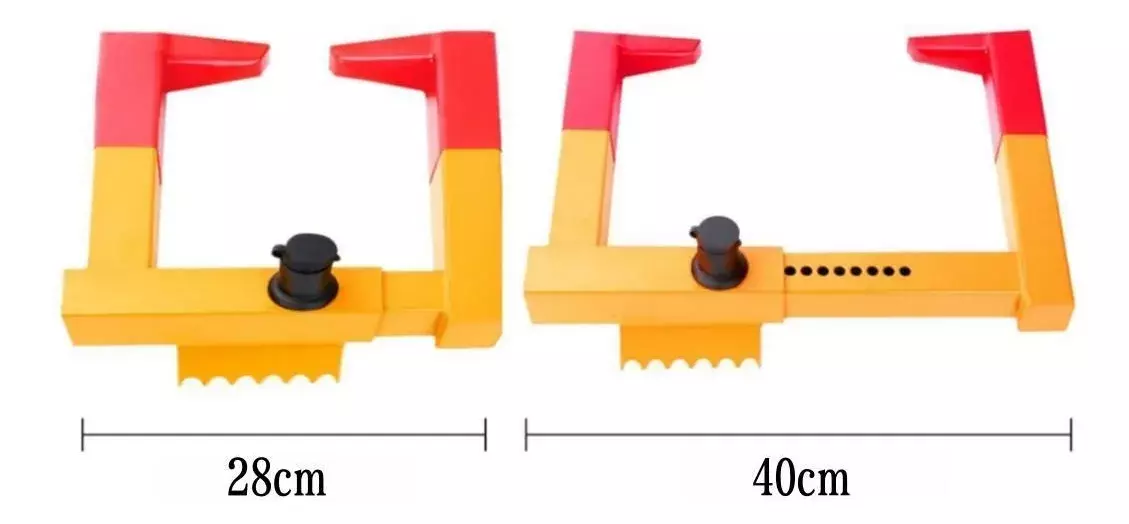 Cierre Antirrobo para Ruedas Ajustable 28-40cm Metálico Amarillo Rojo-2