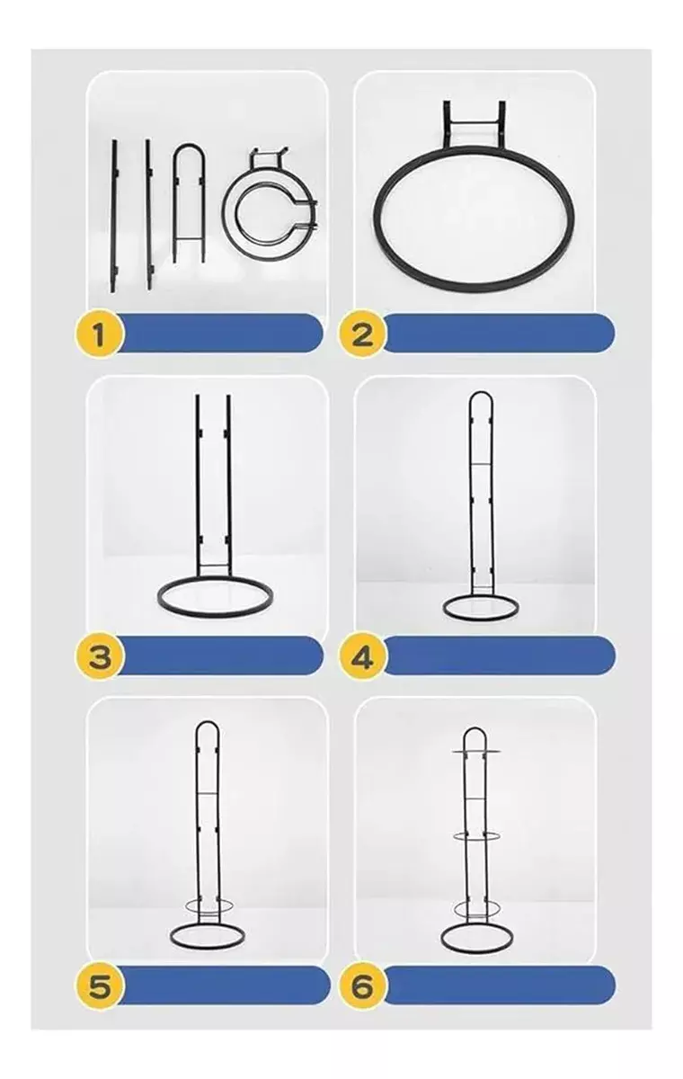Soporte de Balones Metálico Negro 4 Niveles Tridimensional 89.5 cm-6