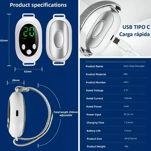Masajeador de Mano Relajante EMS con Pantalla LED Reajustable y USB Tipo C-6