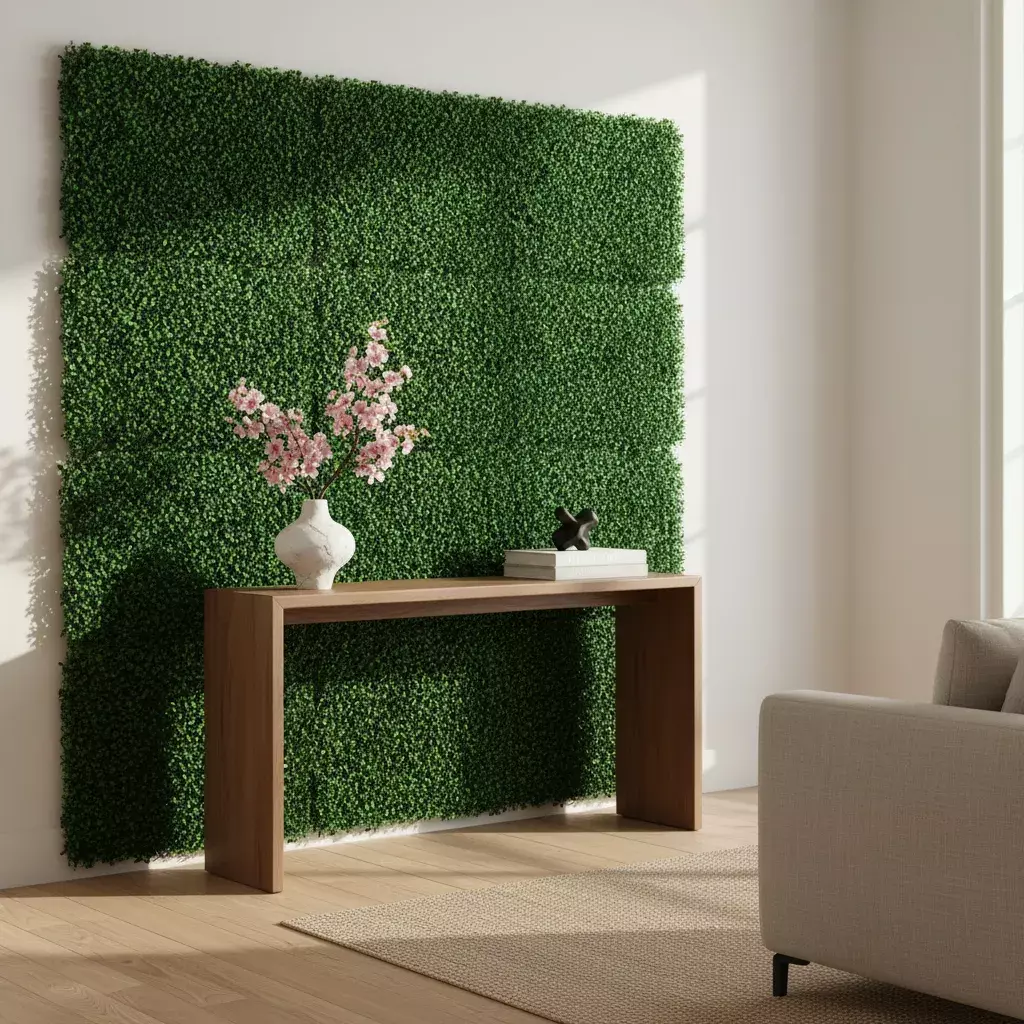 Panel Decorativo de Hojas Sintéticas Verde UV Resistente Exterior e Interior 50x50 cm-2