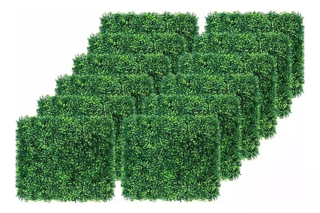 Panel Decorativo de Hojas Sintéticas Verde UV Resistente Exterior e Interior 50x50 cm-8