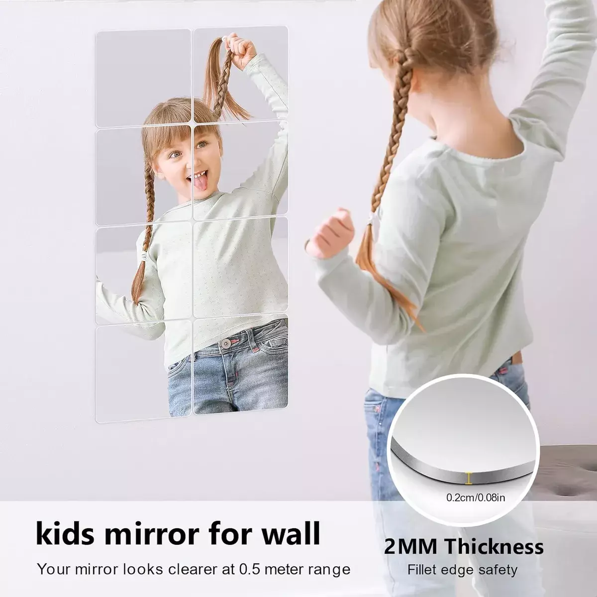 Espejos Acrílicos Adhesivos Cuadrados 20x20cm Antirrotura Decorativos-4