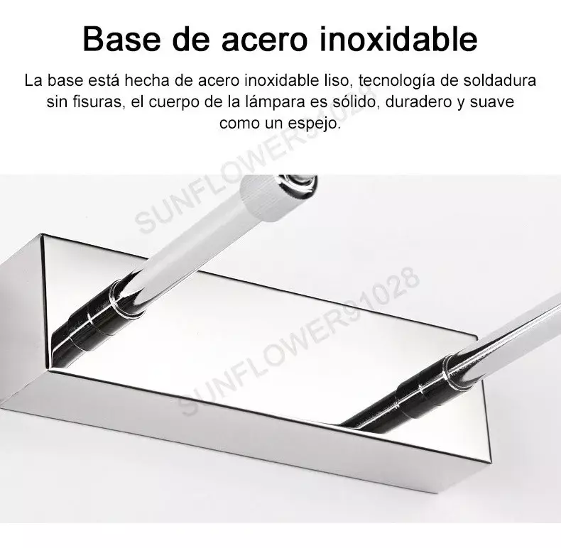 Lámpara de Pared Ajustable Acero Inoxidable Acrílico Luz LED-2