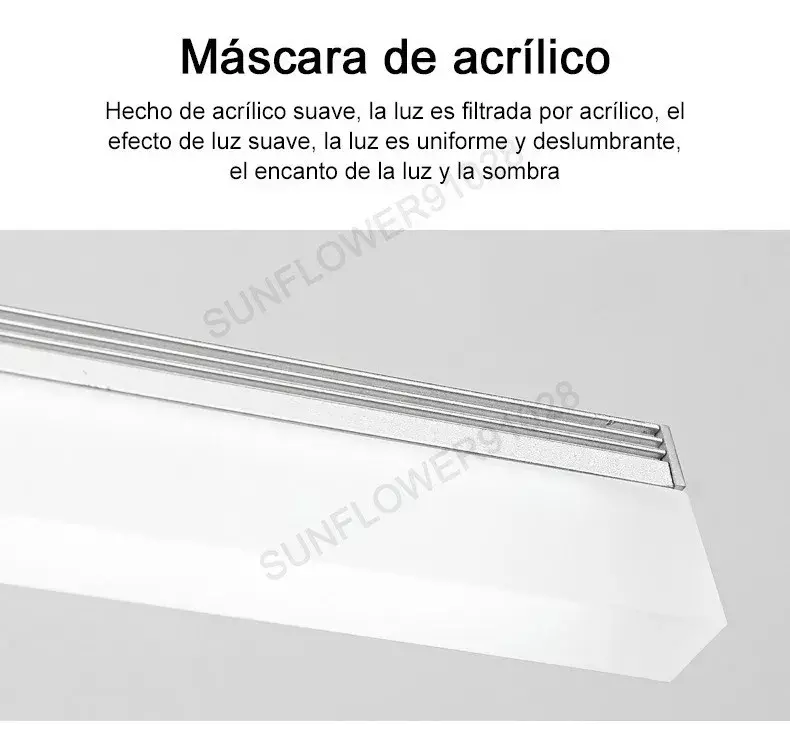 Lámpara de Pared Ajustable Acero Inoxidable Acrílico Luz LED-4