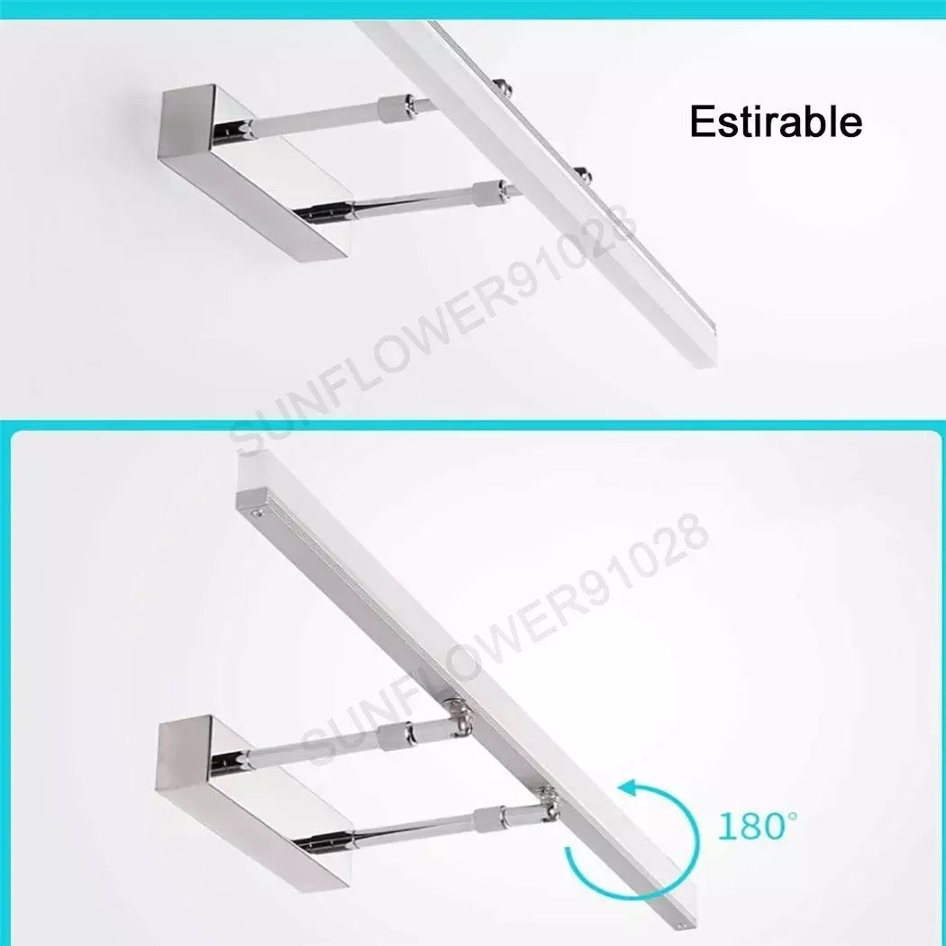 Lámpara de Pared Ajustable Acero Inoxidable Acrílico Luz LED-6
