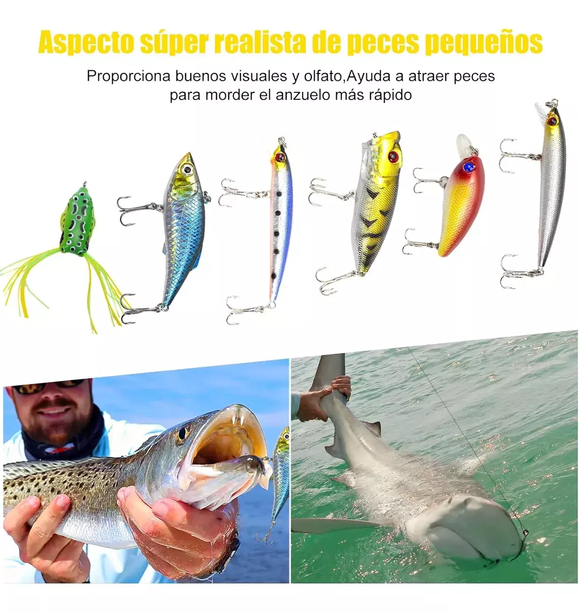 Kit de Señuelos de Pesca 303 Piezas Multicolor Variados-2