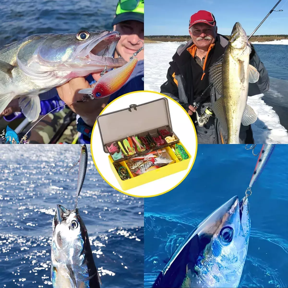 Kit de Señuelos de Pesca 303 Piezas Multicolor Variados-7