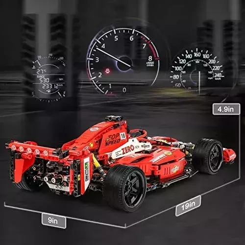 Auto de Carreras Bloques de Construcción Modelo XL Rojos 6+ Años-4