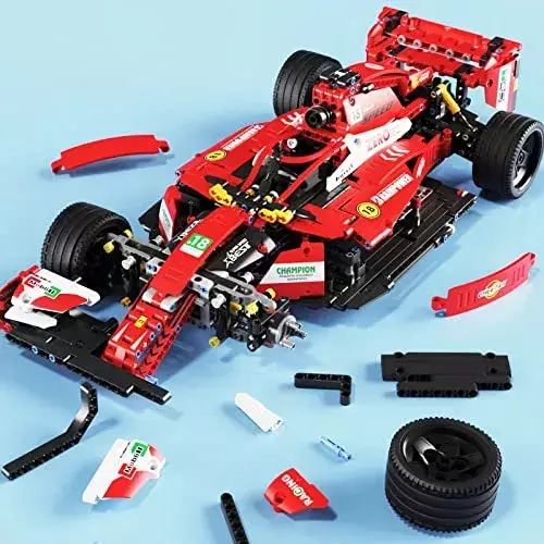 Auto de Carreras Bloques de Construcción Modelo XL Rojos 6+ Años-5