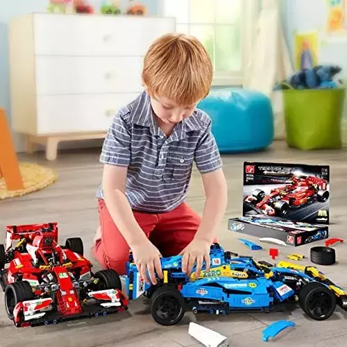 Auto de Carreras Bloques de Construcción Modelo XL Rojos 6+ Años-7