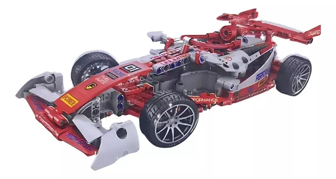Auto de Carreras Bloques de Construcción Modelo XL Rojos 6+ Años-8
