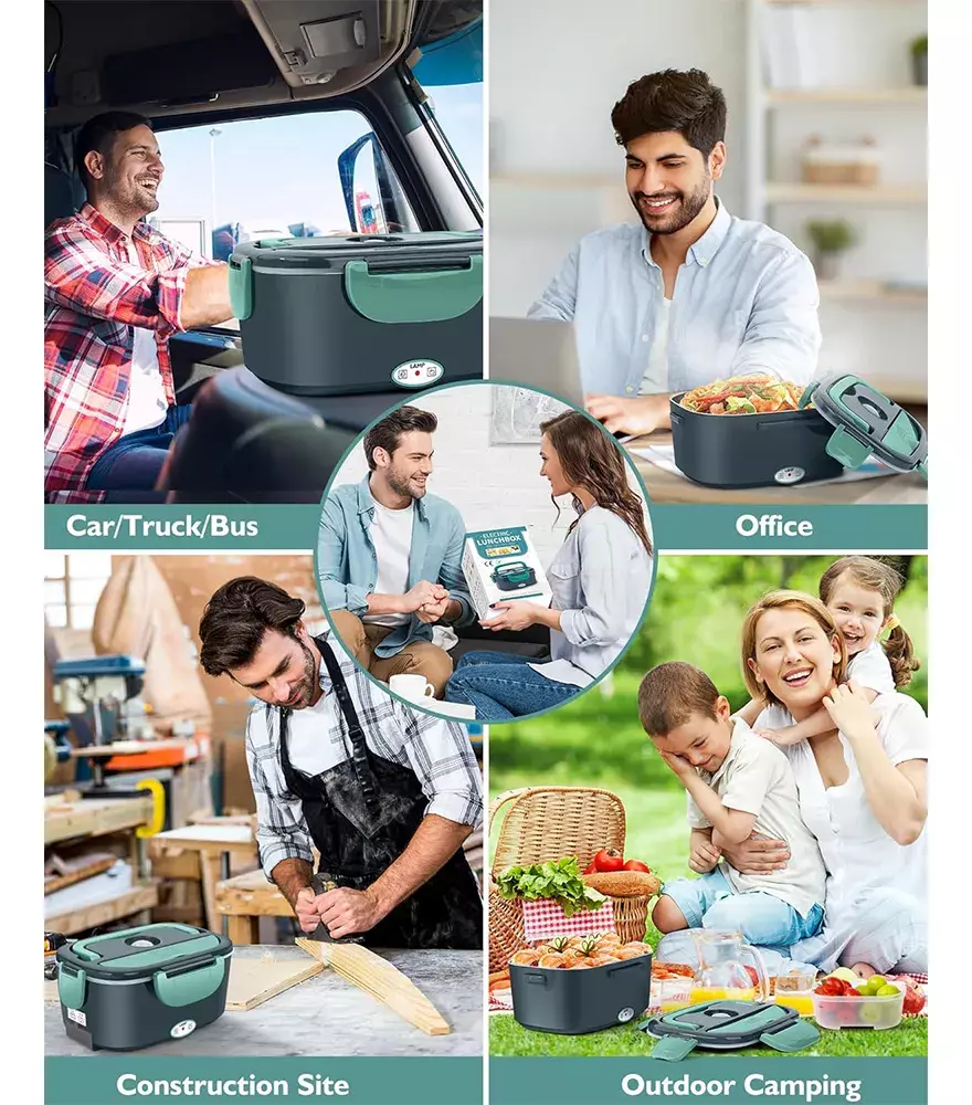 Lonchera Eléctrica Portátil 1.5L Acero Inoxidable 80W-7