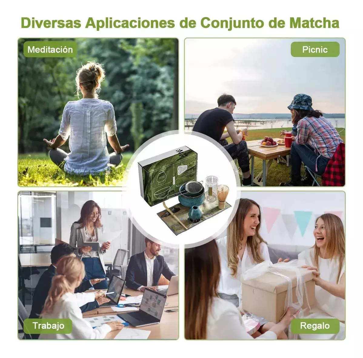 Kit de Té Matcha Tradicional Cerámica Natural Accesorios Completo-6