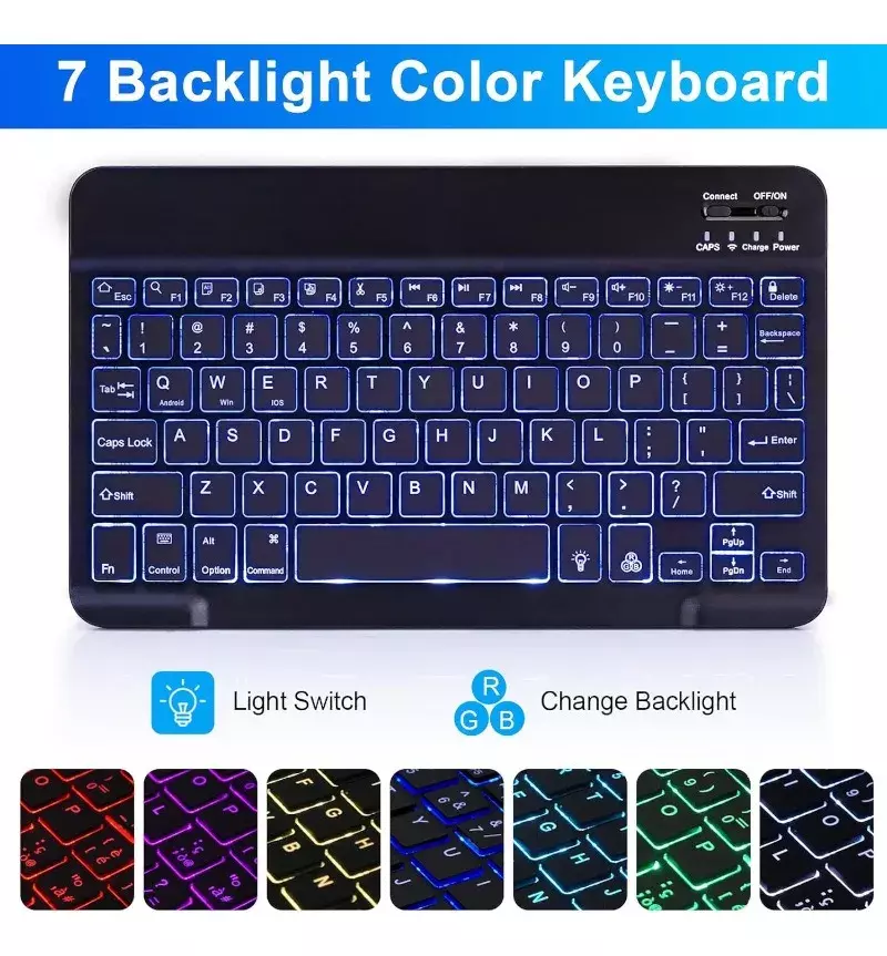 Teclado Inalámbrico con Funda Protectora Ajustable Compatible con Samsung Tab S6 Lite 10.4”-3