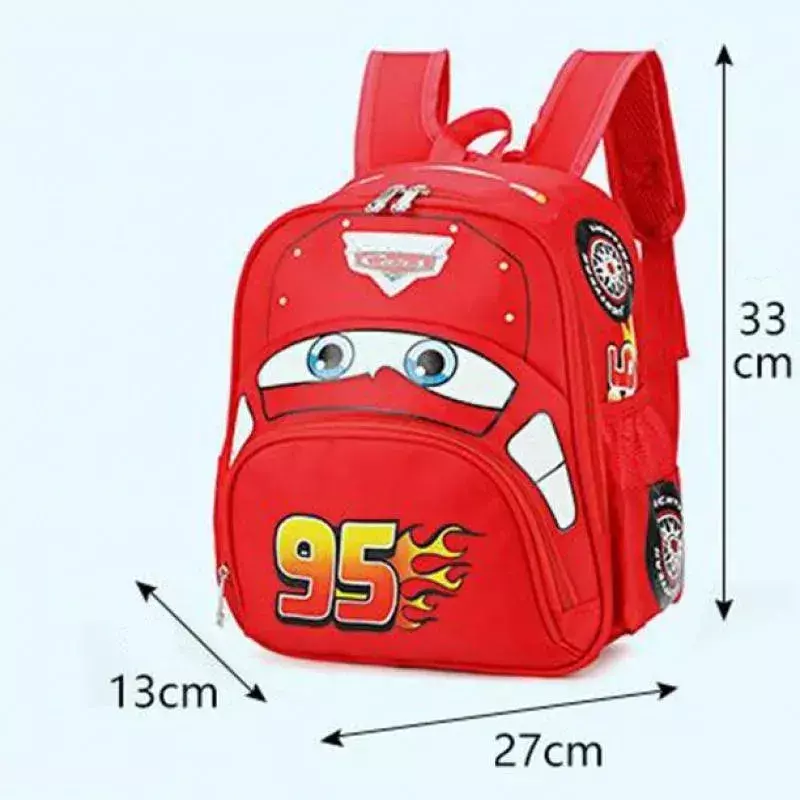 Mochila Infantil Impermeable Diseño Cars Rojo 33cm-3