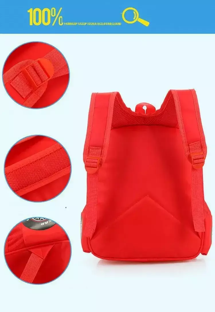 Mochila Infantil Impermeable Diseño Cars Rojo 33cm-6