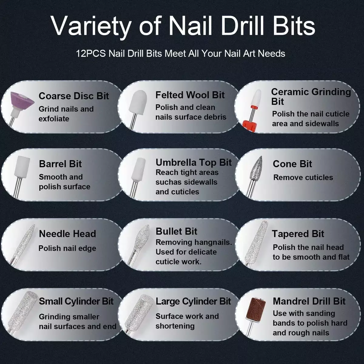 Kit de Pulidor de Uñas Recargable 71 Piezas Tipo C Ajustable-2