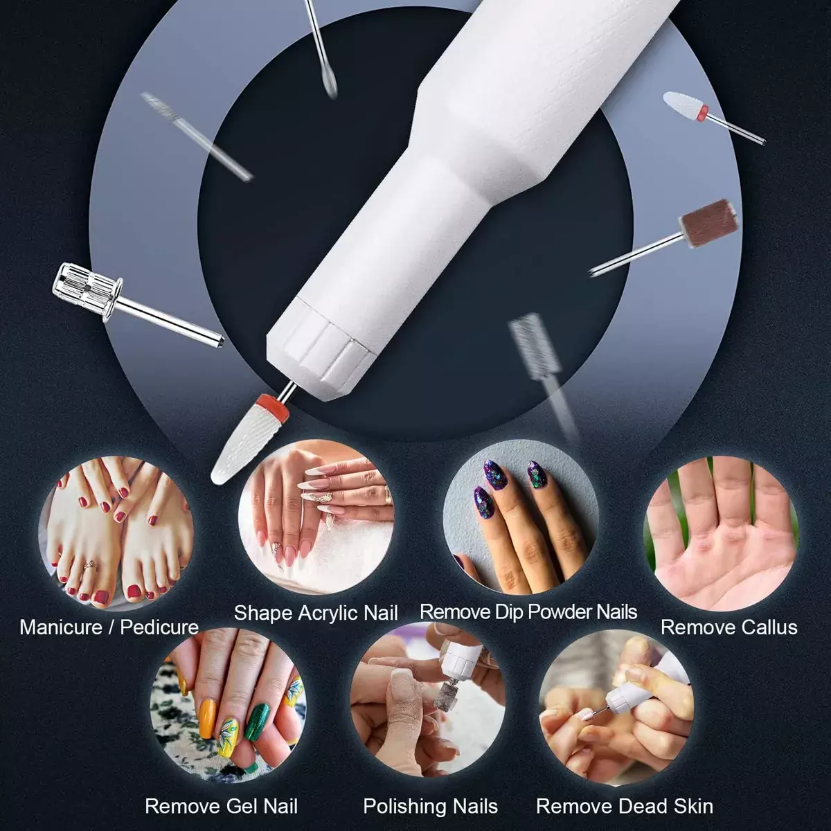 Kit de Pulidor de Uñas Recargable 71 Piezas Tipo C Ajustable-4