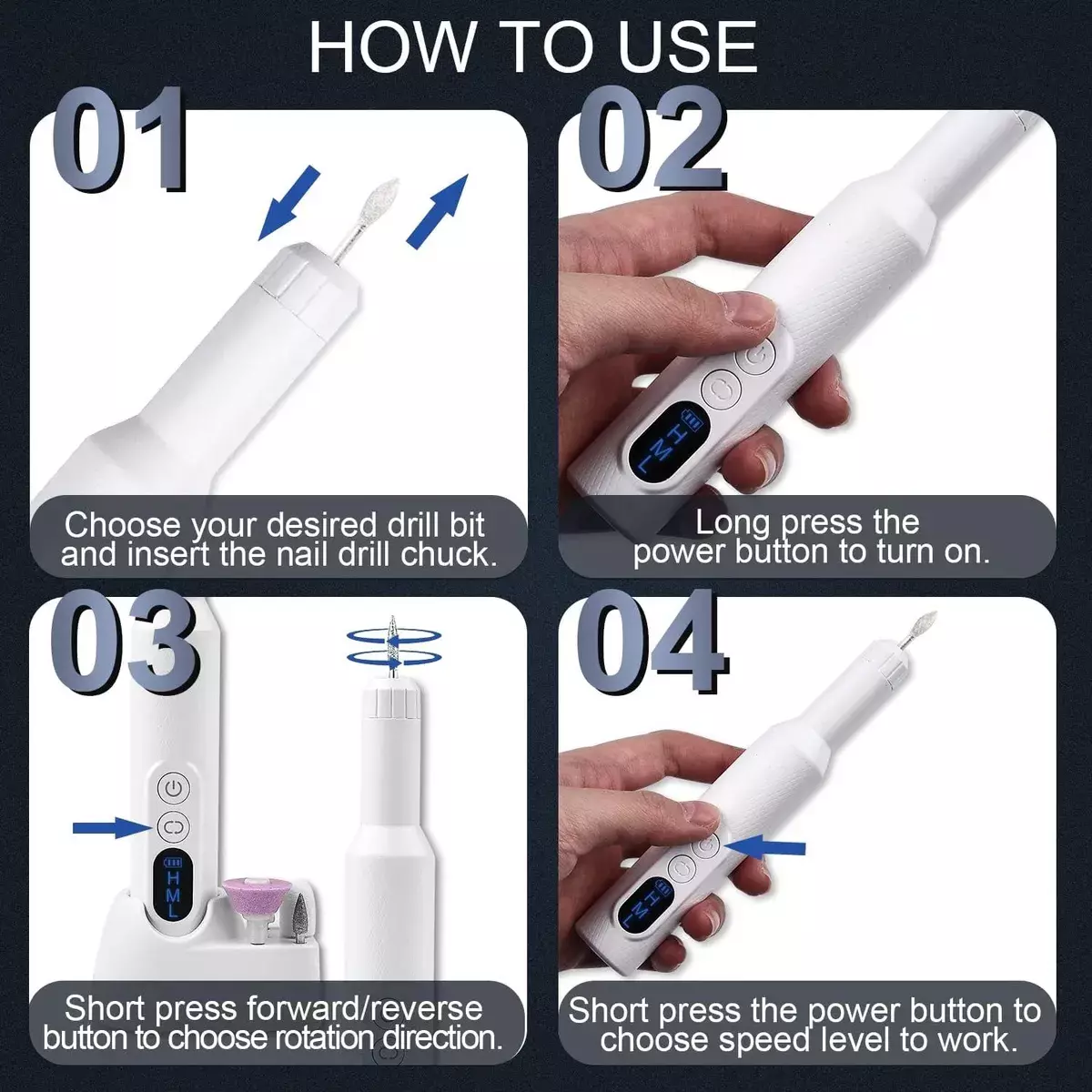 Kit de Pulidor de Uñas Recargable 71 Piezas Tipo C Ajustable-5