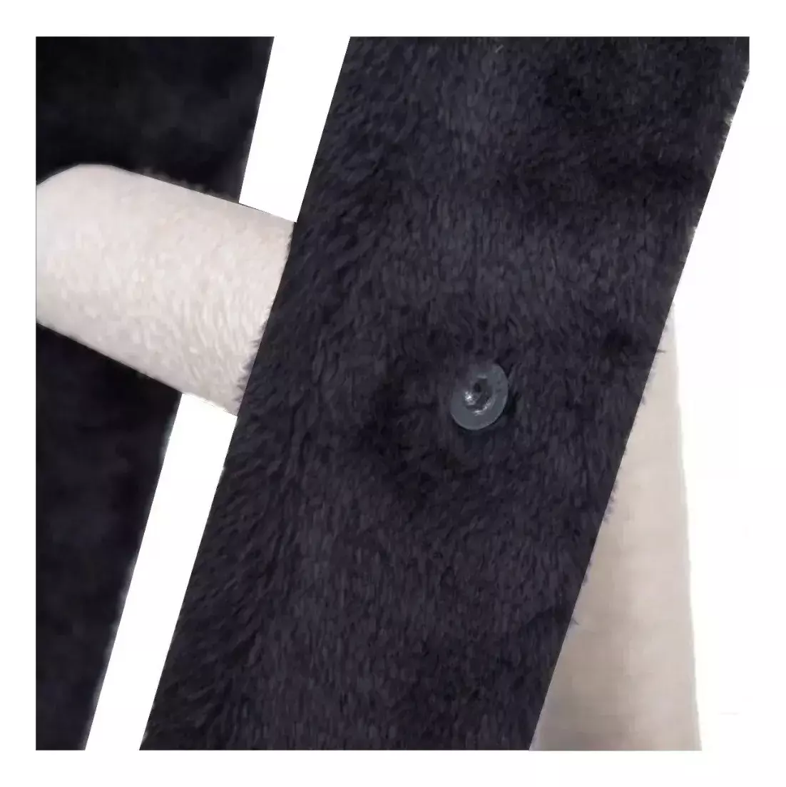 Árbol Rascador para Gatos con Juguetes Multinivel Franela Negra  -3