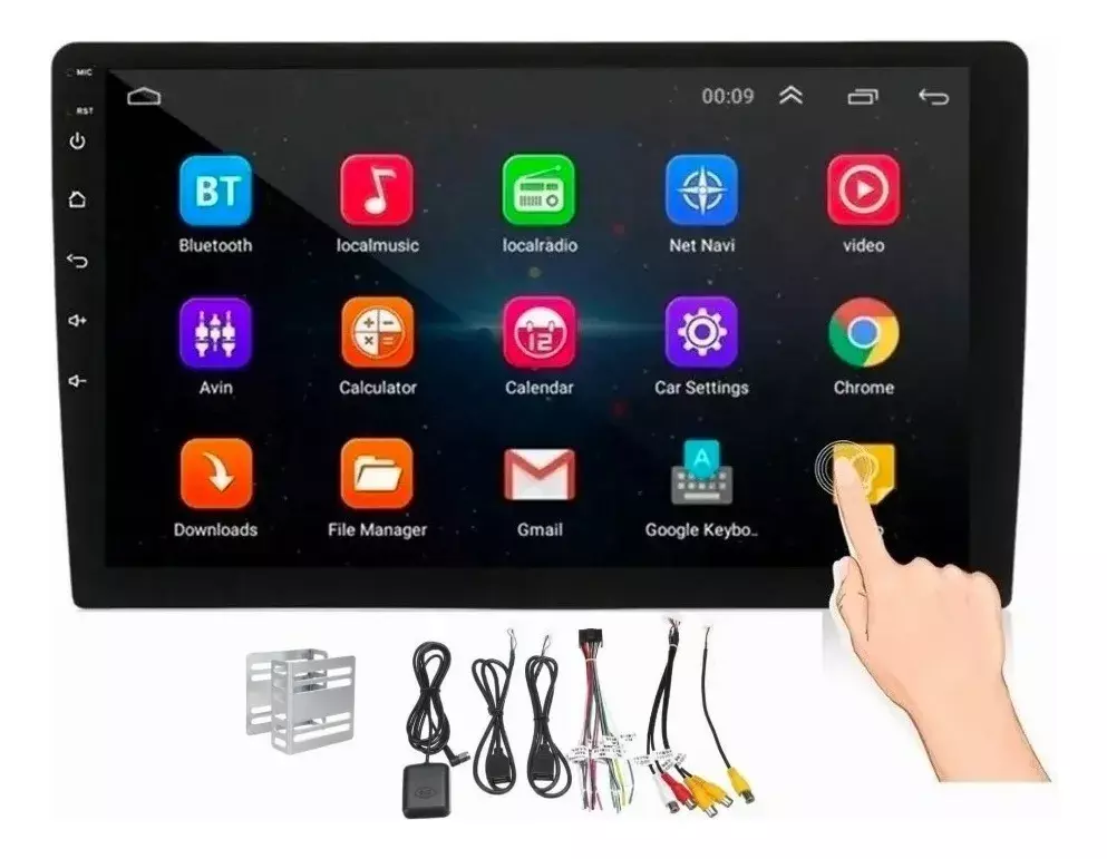 Radio Para Auto Android 9 Pulgadas Pantalla Táctil Bluetooth GPS WiFi-0