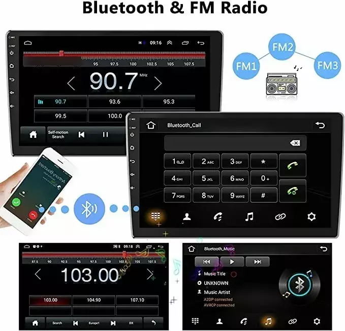 Radio Para Auto Android 9 Pulgadas Pantalla Táctil Bluetooth GPS WiFi-3