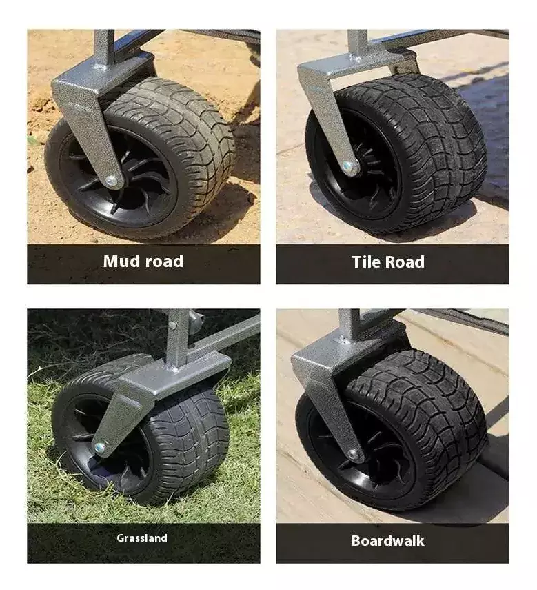 Carro Plegable de Carga 150L Estructura Acero Tela Oxford Ruedas Todo Terreno  -3