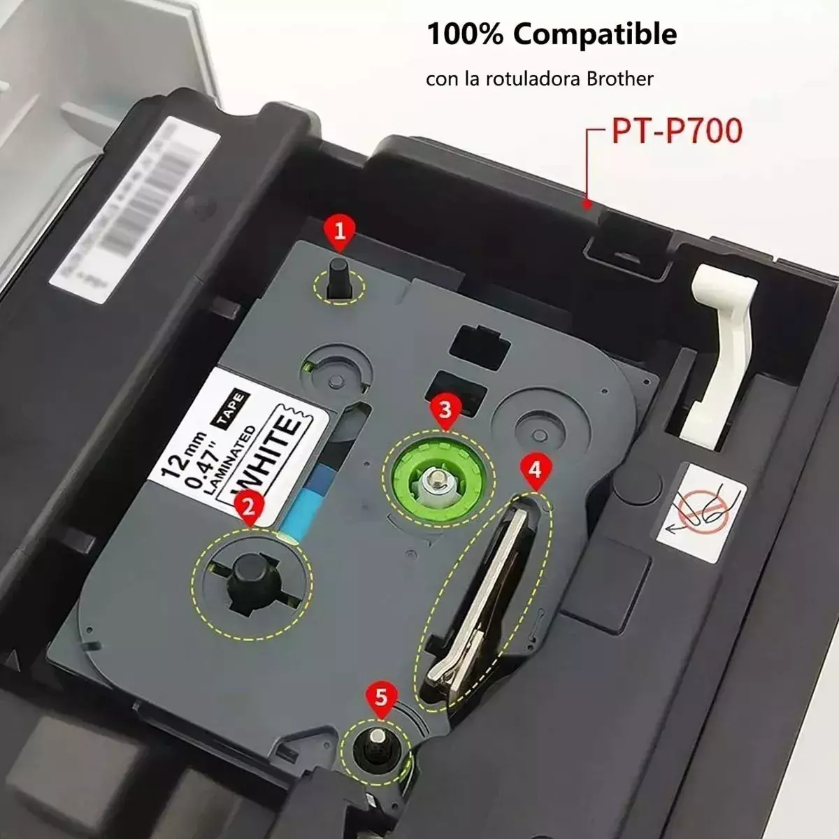 Cinta Laminada 12mm Compatibles Brother TZe 6 Colores-3